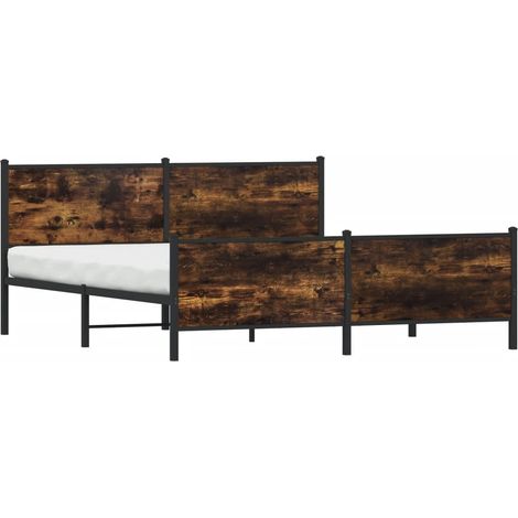 Maison Exclusive - Giroletto senza Materaso in Metallo Rovere Fumo 180x200 cm