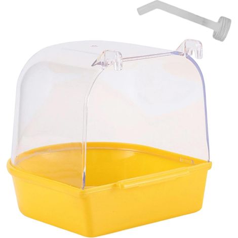 1 Baignoire pour oiseaux, Transparent, Dimensions 13cm, Facile à nettoyer, Pour perroquet perruche cage
