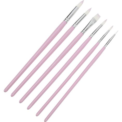 Ensemble de 6 pinceaux aquarelle - Multifonctionnels, faciles à nettoyer, polyvalents, de haute qualité et durables, couleurs hibiscus