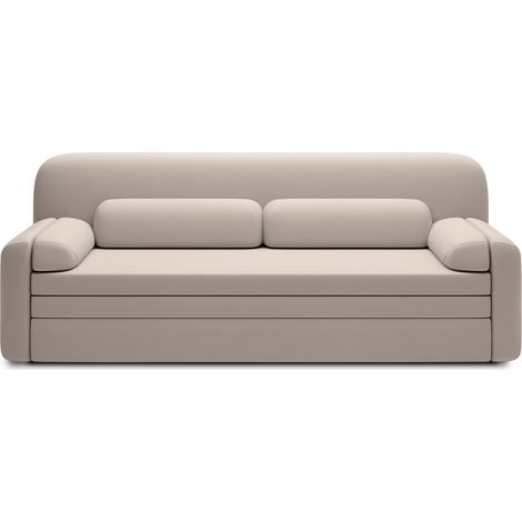 Canapé convertible tissu BELOZE – Design moderne & fonctionnalité premium-Taupe (1/5)