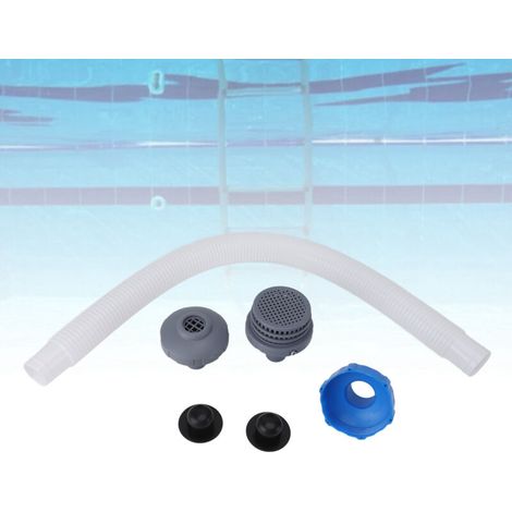 Kit de raccordement de buses pour piscine hors sol avec tuyau d'aspiration et adaptateur B, grille de filtre, buses d'entrée et bouchons en ABS/PC/caoutchouc