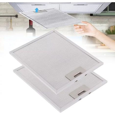 Lot de 2 filtres de rechange pour hotte aspirante 300X250X9mm, filtres universels en alliage d'aluminium avec 5 couches d'aluminium, filtre à graisse (1/5)