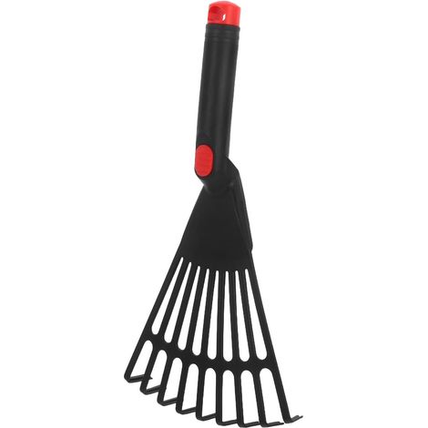 DOITOOL Râteau de jardin à fourche Outils de jardinage Râteaux de plage avec poignée Outil râteau pour râteau à main Râteau de pelouse fixe Dent de jardin Cour Plastique Voyage Métal Manuel (1/5)
