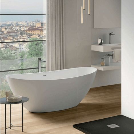 Mineralguss Badewanne LUMERA freistehend 167