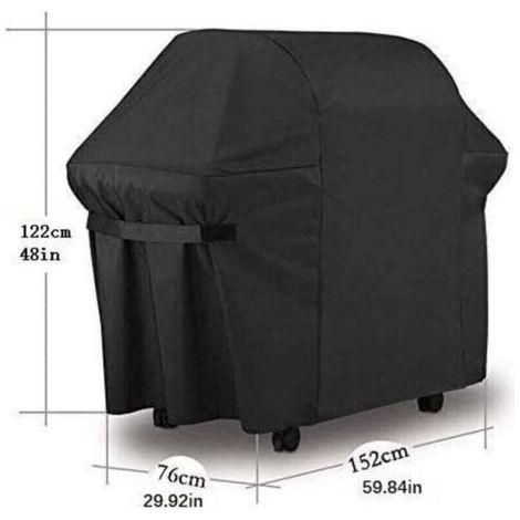 NALOOKAMIC Housse Barbecue , Barbecue Bâche de Protection , 152x76x122cm 420D Oxford Bâche de Protection BBQ Couverture de Gril Anti-UV/Anti-l'eau/Anti-l'humidité Imperméable Extérieur Barbuae Grill p