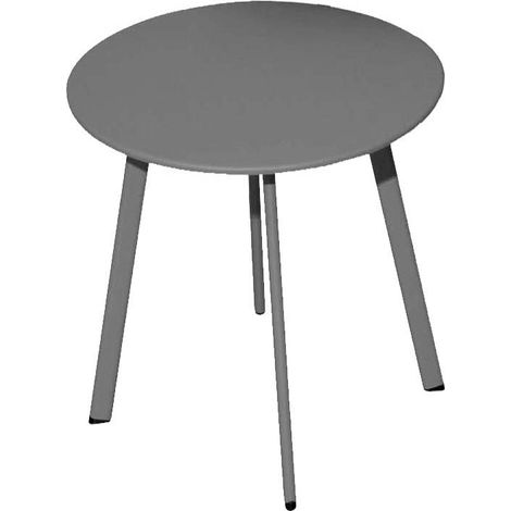 Table basse de jardin Massaï ø 45 cm – Structure acier époxy – Plateau plein – Coloris graphite – Hauteur 39 cm – Proloisirs