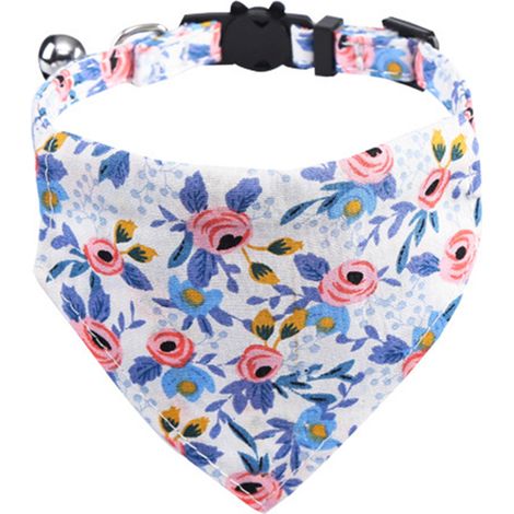 Collier Chien Bandana - Polyester Souple Ajustable 20-60cm - Accessoire Fleuri Pour Chats Et Chiens - 1 Pièce (1/5)