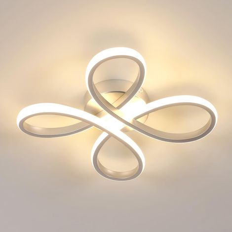 Plafonnier LED Moderne, 30W 3375LM Lampe de Plafond, Luminaire Plafonnier LED pour Chambre salon, Salle à manger Cuisine, Lumière Chaude 3000K, 30cm, Argent (1/5)