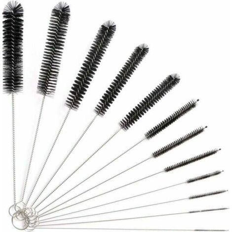 12Pcs Tube Brosse de Nettoyage,Goupillon Nettoyage,Brosse de Nettoyage Tube pour Bouteille en Verre Bébé Biberon Bouilloire Clavier, Tuyau Brosses de Nettoyage,Brosse de Nettoyage Bouteille (1/4)