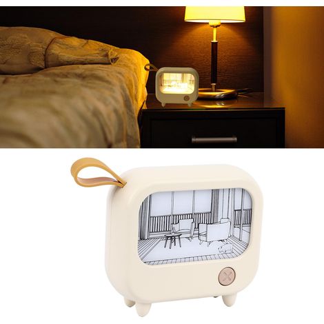 Mini veilleuse de bureau à lumière d'ambiance chaude (jaune) (1/5)