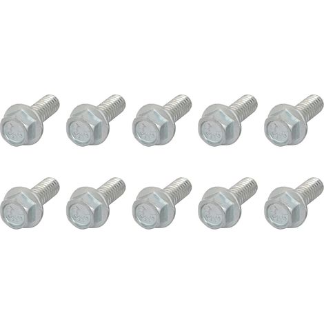 Bride Hex Tête Boulons (1/4-20 x 3/4") 10pcs, Hexagone Dentelé Bride Boulon Carbone Acier Vis - pour Maison Construction Quincaillerie Attaches (1/5)
