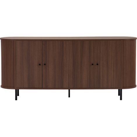 Buffet 4 portes aux bords arrondis en bois L180cm - Bois foncé - Pazar (1/5)