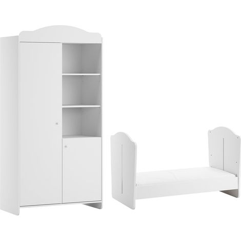 Evolutionsbett 70x140 und 2-türiger Kleiderschrank Vox Megeve Weiß (1/5)