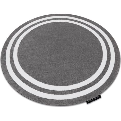 Tappeto HAMPTON Inquadrata cerchio grigio grey rotondo 140 cm