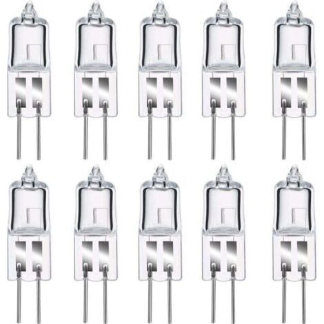 Green Mobility-G4 Halogenlampen, 12 V 20 W G4 Halogen Stiftsockellampe, 2800 K Warmweiß, dimmbar, G4 Klare Kapsellampe, 10er-Pack [Energieklasse C]