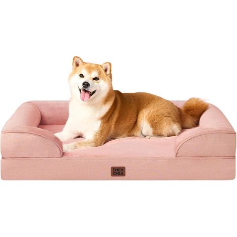 Hundebett orthopädisches Memoryfoam L 89 x B 56 x H 17 cm Rosa (1/5)