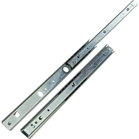 Dema – Rails coulissants télescopiques 2 pièces 350 mm – Charge max. 40 kg – Guidage à billes pour fonctionnement fluide – Montage latéral