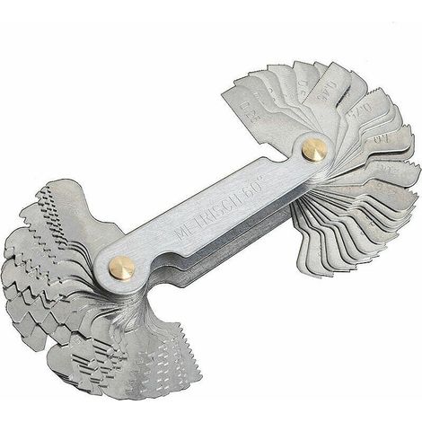 Peigne Filetage, Jauge Filetage métrique 58 Lames Set vis Pas de Fil jauge de Coupe système de Pouce métrique jauge，argent, une pièce，