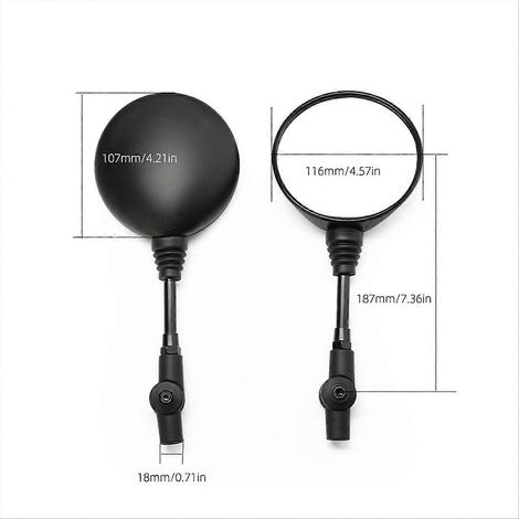 Rétroviseur rond pour moto Honda avec 5 vis (1/5)