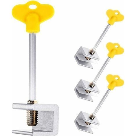 Serratura per finestra scorrevole - 4 pezzi Serrature di sicurezza in alluminio per finestre scorrevoli domestiche, telaio della porta scorrevole regolabile, serratura di sicurezza per bambini (1/5)