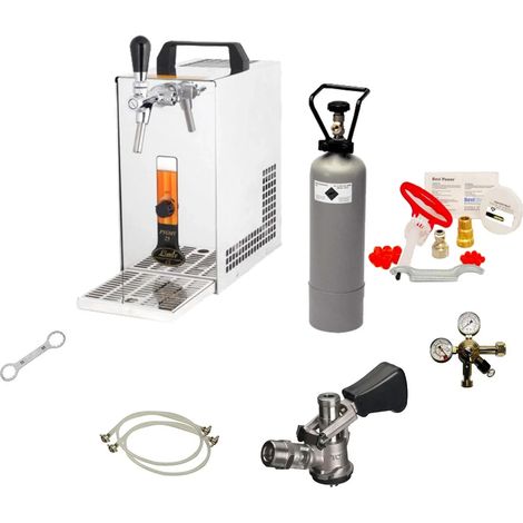 Komplett Set - Zapfanlage, Bierzapfanlage, Bierkoffer, Durchlaufkühler PYGMY 25 1-leitig Trockenkühler, 30 Liter/h, Reinigungsset für Zapfanlage und Keg (1/5)