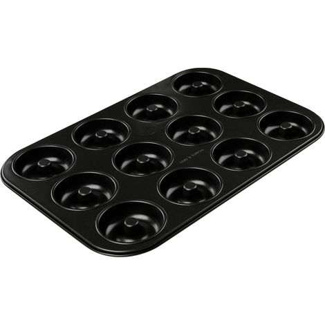 Dr Oetker Stampo per ciambelle a 12 impronte Ø4,5cm Carbon Steel Rivestimento antiaderente Temp consigliata fino a 230°, dimensioni 38x26,5x2 cm Linea Tradition (1/5)