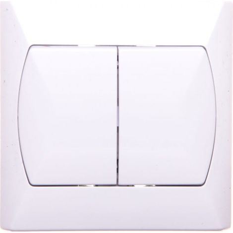 Interrupteur double d'escalier Accent avec éclairage, blanc ŁP-10AS/00