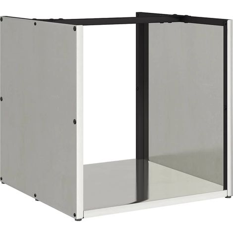 Maison Exclusive - Leñero de acero inoxidable 40x40x40 cm