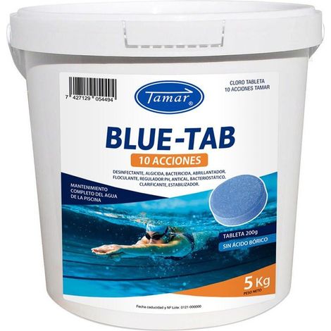 Cloro tabletas 10 acciones Blue-Tab de Tamar 5 kg