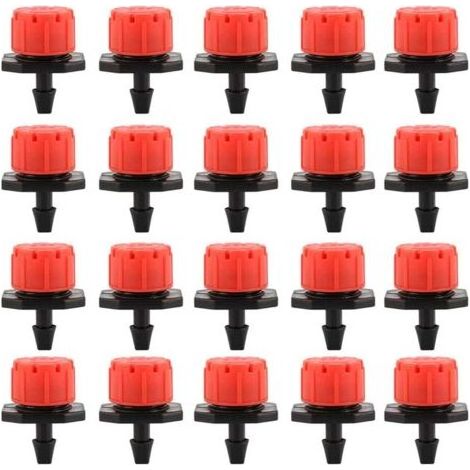 Lot de 100 goutteurs d'irrigation goutte à goutte, buses d'arrosage de jardin, arrosage automatique réglable à 360° pour plantes, serres, pelouses, bricolage (1/4)
