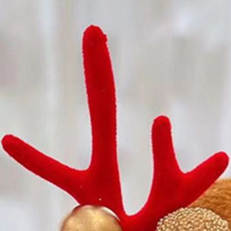 Pinces à cheveux en forme de bois de renne, mignonnes et exquises, en peluche, pour les fêtes de Noël, les anniversaires et le cosplay. Nœud papillon flocon de neige, bois rouges, taille 18. (1/5)
