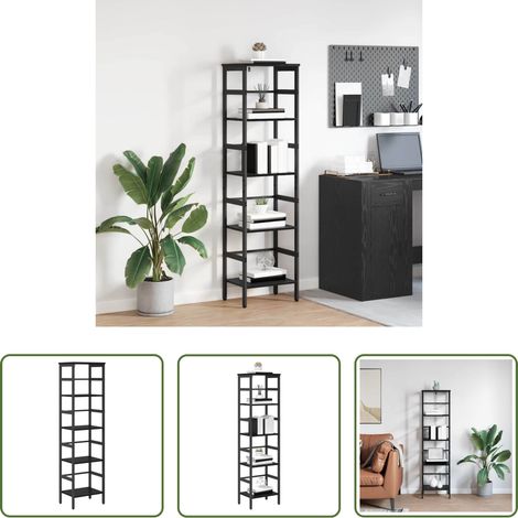 vidaXL Étagère chêne noir -  Étagère Chêne noir 40 x 29,5 x 149 cm Bois d'ingénierie (1/5)