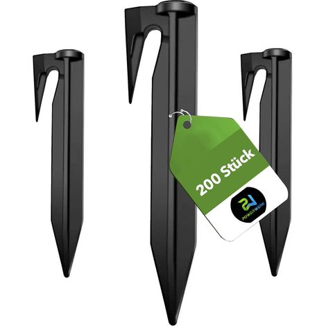 Lot de 200 piquets de terre pour robot tondeuse - Accessoires pour tondeuse à gazon - Piquets de fixation pour câble de délimitation - Compatible avec etc. (1/5)