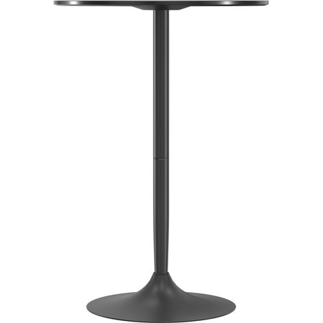 Table Haute Kerrio Ronde Moderne Acier MDF Noir (1/5)