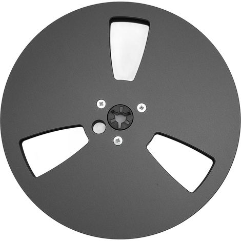 Bobine de bande magnétique vide 1/4" (7 pouces) à 3 trous, en alliage d'aluminium, universelle pour l'enregistrement sonore, noire. (1/5)