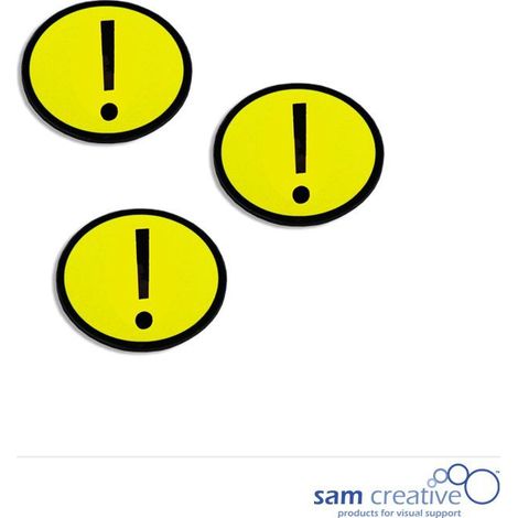 Magnetisch Symbool Uitroepteken 3x3 cm geel