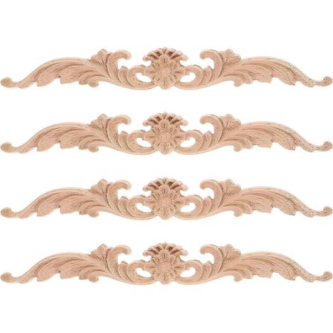 appliques décoratives en bois sculpté de qualité supérieure pour portes, armoires et meubles.-20X2.5X0.8CM