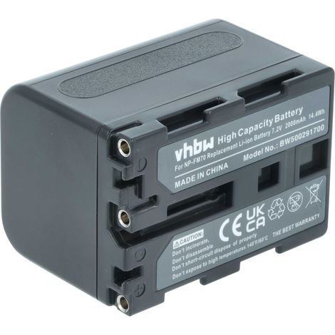 vhbw Akku Ersatz für Sony NP-FM30, NP-QM51D, NP-QM71, NP-FM50, NP-FM70, NP-FM90, NP-FM91, NP-QM51 für Videokamera Camcorder (2000 mAh, 7,2 V, Li-Ion) (1/5)