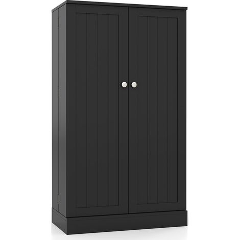 Mobile dispensa alto da cucina nero con ripiani regolabili 224301316 (1/5)