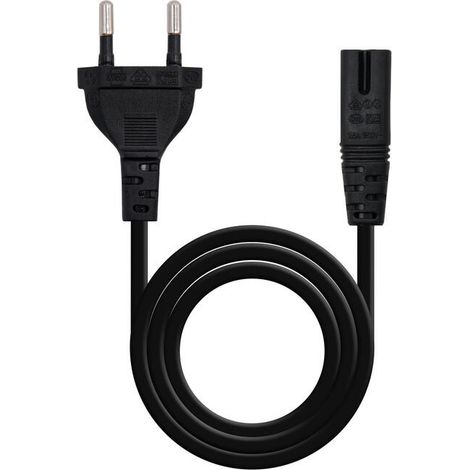 Cable Alimentación Forma 8 Nanocable 10.22.0402/ CEE7/16 Macho - C7 Hembra/ 1.5m/ Negro (1/3)