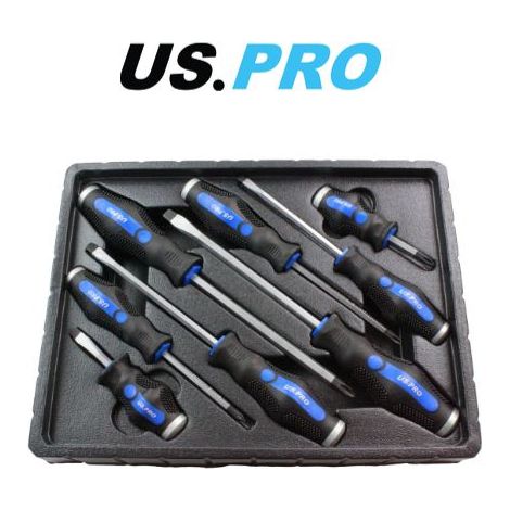US PRO Tools 8PC 8 Piece Go-Through Screwdriver Set Phillips & Slotted 1605 (1/3)
