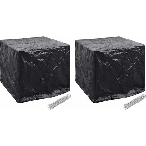 vidaXL Funda de depósito de agua de jardín 2 uds 8 ojales 116x100x8 cm (1/4)