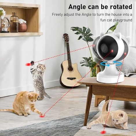 Jouet laser pour chat avec minuterie, jouet interactif et intelligent pour chats, jouet laser pour chat activé par le mouvement (1/5)