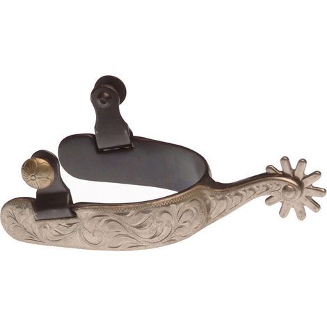Speroni western bruniti stretti con lavorazione flowers