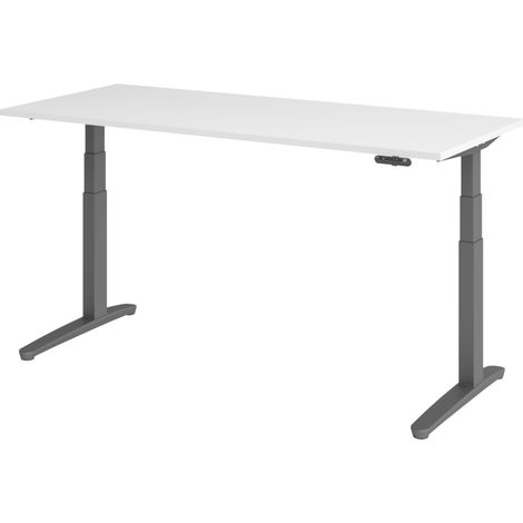 bümö Schreibtisch elektrisch XBHM Rechteck: 180 x 80 cm  Weiß