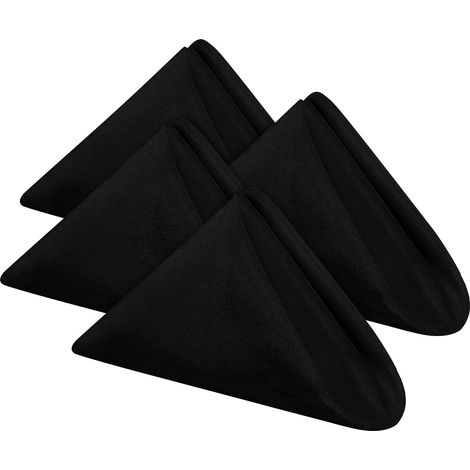 Serviettes en Tissu - Lot de 24, réutilisables, Douces et Confortables - idéales pour Les événements, en Polyester (Noir, 43x43 cm) (1/4)
