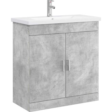 Set di mobili per il bagno Grigio Cemento 81 x 40 x 84,5 cm vidaXL (1/5)