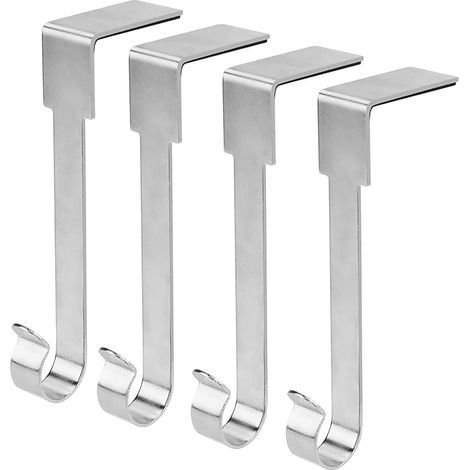Lot de 4 supports de chaussettes de Noël, crochets en métal pour accrocher des chaussettes de Noël, supports pour cheminée pour décorations de Noël (argenté) (1/5)