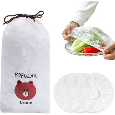 200 pcs Sacs de Conservation Frais, Réutilisables Couvercles De Couvertures Alimentaires, Sacs de nourriture étanches (1/4)