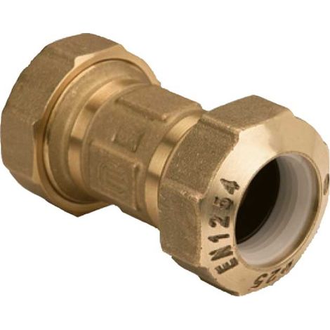 Raccordo diritto doppio in ottone per polietilene  Diametro: 20x20 mm (1/3)